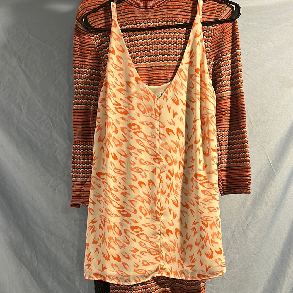 Orange Patterned Women's Dress